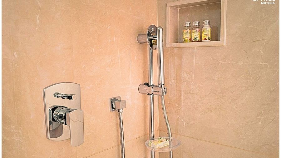 image featuring the shower hear in the bathroom of one of the rooms at biznotel by pride, motera